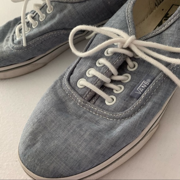 FINAL SALE VANS Jean Chambray Blue Denim Canvas Sneakers - Picture 3 of 7